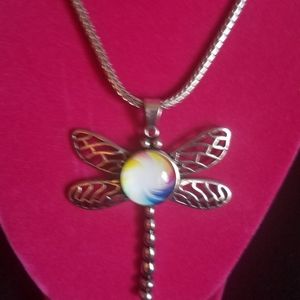 Dragonfly snap necklace